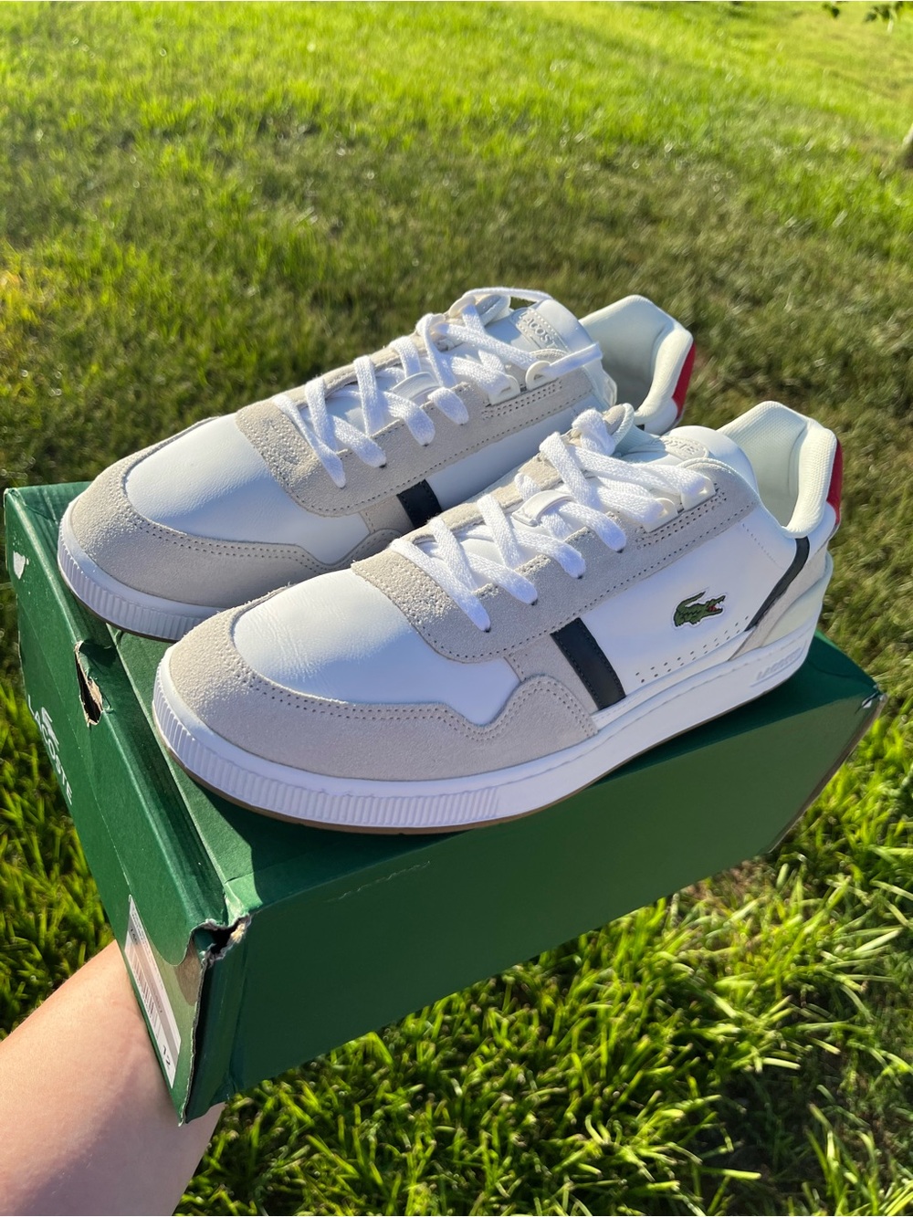 NWT Lacoste White T-Clip Sneakers Aize 12
